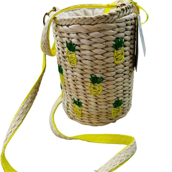 New Rachel Ashwell Pineapple Handbag Rattan Jute Crossbody North South Purse - Picture 12 of 16